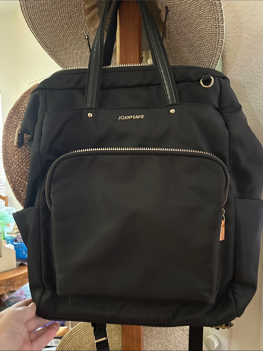 Joan & David Black Convertible Backpack Tote